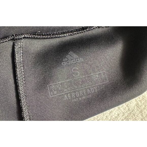 Adidas  Aeroready 3-Stripes High Rise 7/8 Sport Black Women’s Small Leggings - Picture 3 of 7